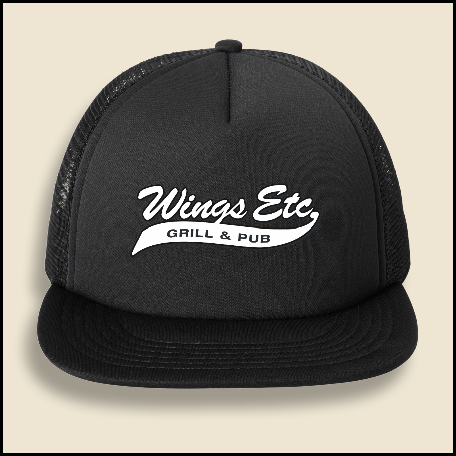 24 - Black DTF Swoosh Trucker Hat